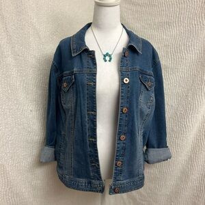 Style & Co Denim Jacket Size XL Jean Classic Wardrobe Staple Medium Blue